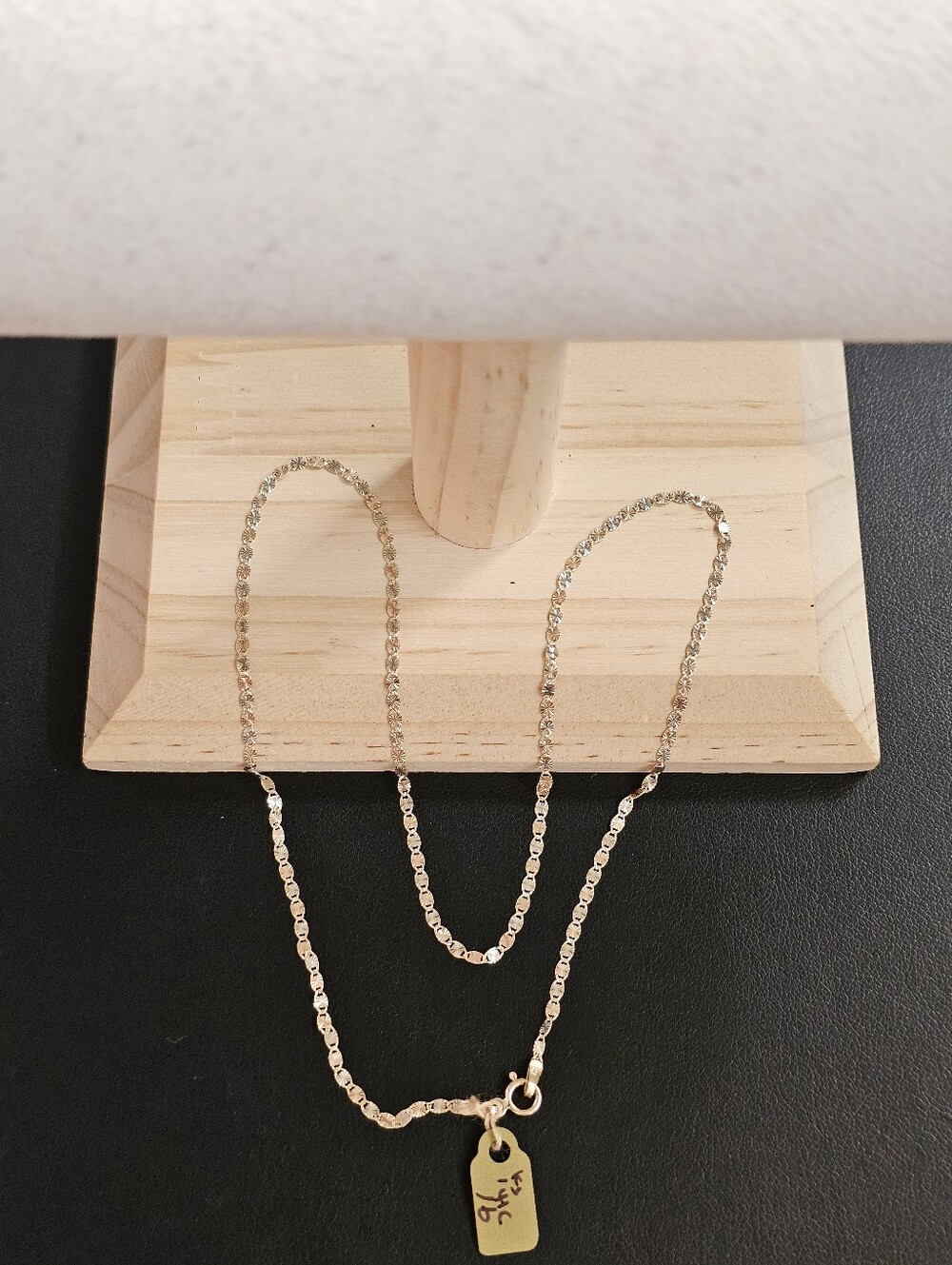 14k Gold Tri Color Necklace 16 Inch